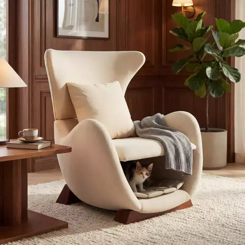 Christopher Knight Home Hudson Fauteuil d'appoint moderne rembourré en tissu avec niche pour animal de compagnie et espace de rangement