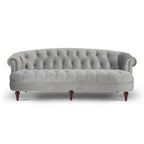 Canapé capitonné chesterfield La Rosa 84 en velours, style moderne du milieu du siècle