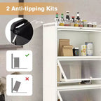 Meuble de cuisine Costway à 5 niveaux avec rangement, buffet mobile pour micro-ondes, portes basculantes, blanc/noir/gris/vert