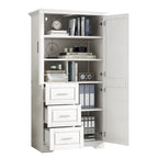 Armoire de rangement haute et large avec portes pour salle de bain/bureau