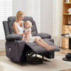 Fauteuil inclinable releveur avec massage et chauffage, fauteuils inclinables électriques surdimensionnés, siège de cinéma maison avec 2 porte-gobelets latéraux, fauteuil simple inclinable à bascule