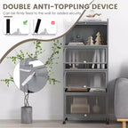 Meuble de cuisine Costway à 5 niveaux avec rangement, buffet mobile pour micro-ondes, portes basculantes, blanc/noir/gris/vert