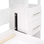 Lit escamotable Queen Luxystar avec étagères de rangement, 4 tiroirs et lumières