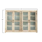 40 Armoire haute de rangement à 4 portes en bois recyclé et métal avec portes vitrées, marron
