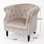 Fauteuil club contemporain capitonné avec clous de tapissier