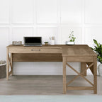Bureau en L de style ferme moderne Alaska avec tiroir