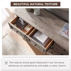 Commode 7 tiroirs de 54 po pour chambre à coucher, coffre de rangement rustique vintage pour salon et couloir
