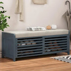 Banc de rangement en bois massif 43.30 avec stores contemporains à l'aspect vieilli