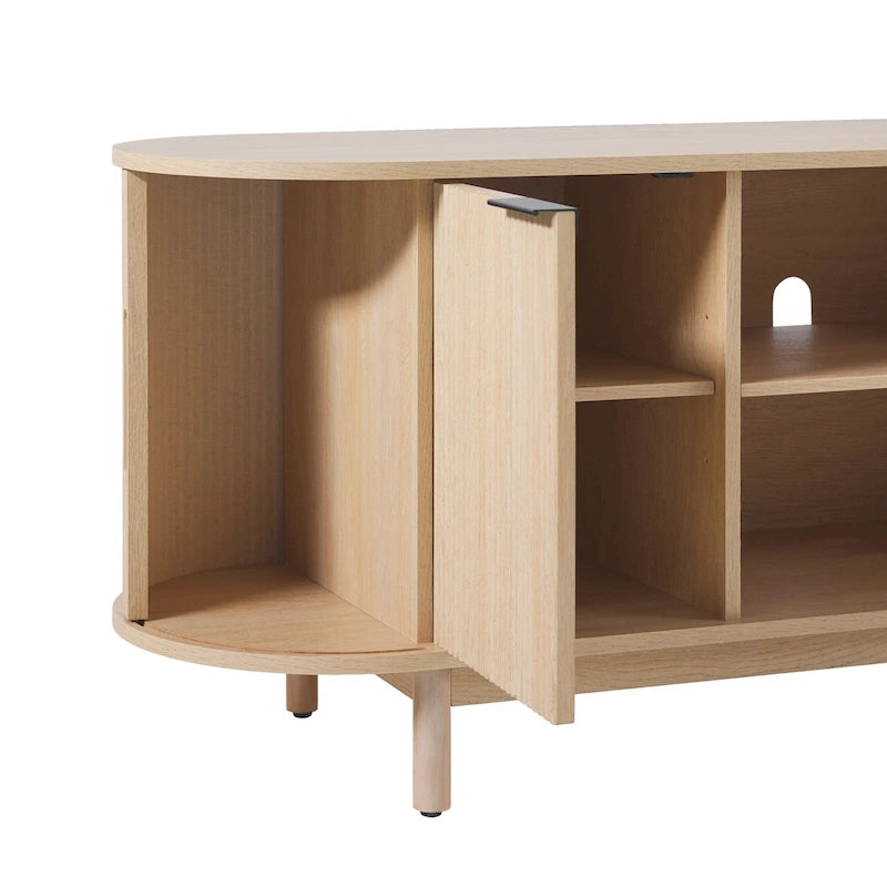 Meuble TV Middlebrook Modern Reeded de 60 po avec bords arrondis