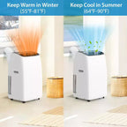 Climatiseur et Chauffage Portable Inverter 14000 BTU, Climatiseur Mobile pour Pièces Jusqu'à 70 m², avec Télécommande Économie d'Énergie 13,6