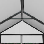 Serre de jardin aluminium VEIKOUS avec évent de toit réglable et porte verrouillable Grise