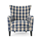 Fauteuil rembourré à dossier haut avec pieds en bois Modern Retro 30.25 pour le salon