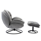 Fauteuil d'appoint avec pouf