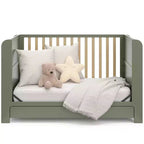 Lit bébé convertible 4-en-1 avec tiroir et étagères amovibles, base de matelas réglable