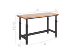 Établi robuste avec plateau en bois et hauteur réglable de 60 po