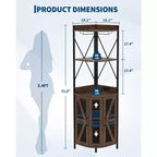 Meuble de bar d'angle Garvee à 5 niveaux, meuble à liqueurs de 181,6 cm de haut avec lumières LED pour la maison