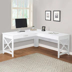 Bureau en L de style ferme moderne Alaska avec tiroir