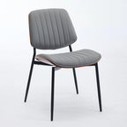 Lot de 2 chaises en similicuir avec pieds en métal