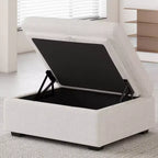 Module Pouf Ottoman Belffin en Chenille - Repose-Pieds de Rangement Modulaire avec Tissu Doux pour la Peau et Conception à Installation Rapide