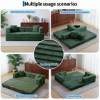 Canapé-lit convertible 5-en-1 de 80,7 po, velours côtelé, 544 kg, aucun assemblage requis