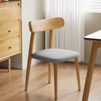 Chaise de salle à manger moderne sans accoudoirs en cuir à dossier bas