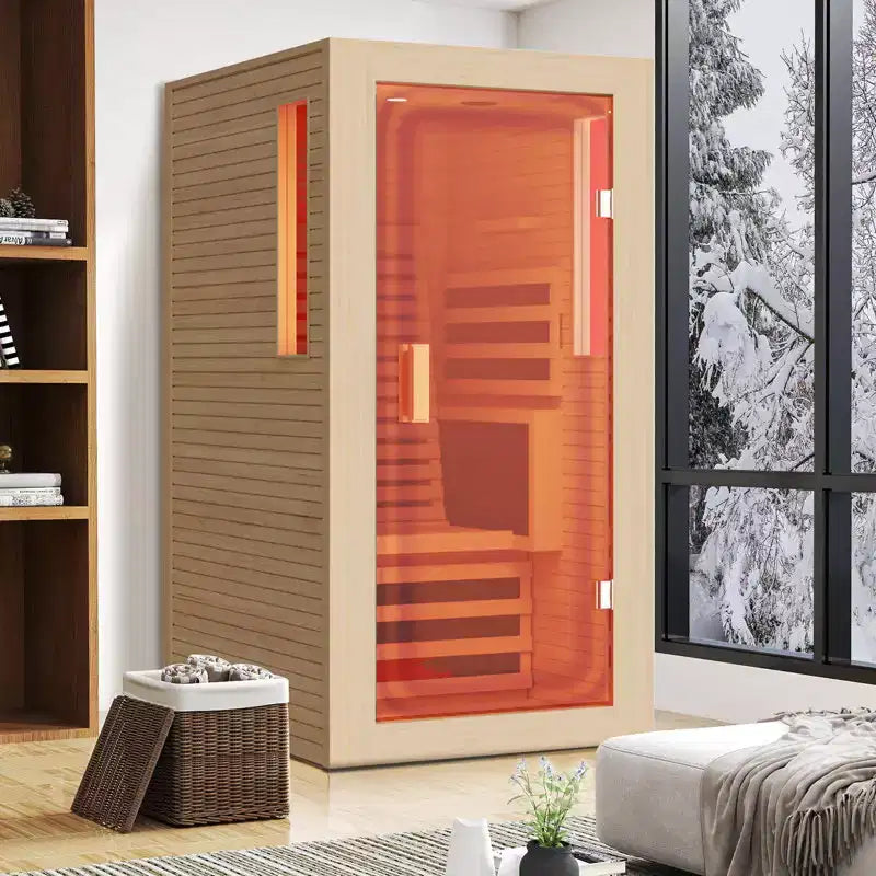 Sauna infrarouge 1 personne EROMMY avec dossier pour la maison ou la salle de sport