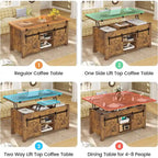 Table basse relevable 2 portes coulissantes style grange Table à manger avec rangement