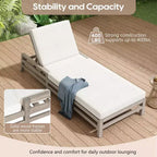 Chaise longue d'extérieur Merax en acacia 5 positions avec coussins épais