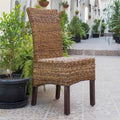 Chaises de salle à manger Arizona en abaca/acajou tissé (lot de 2)