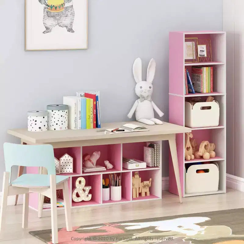 Furinno Étagère de rangement réversible 5 cubes pour livres, ouverte, horizontale ou verticale