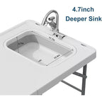 Table de nettoyage de poisson pliante avec évier pliable, table de camping portable et station de nettoyage de poisson, évier de camping avec tuyau de vidange de robinet et pulvérisateur
