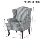 2 fauteuils d'appoint à dossier haut traditionnels, revêtus de tissu