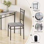 Ensemble de salle à manger rectangulaire Dyonery pour 4 personnes, table de cuisine 5 pièces et 4 chaises, ensemble de table de salle à manger, ensemble de table de cuisine compact pour petit espace