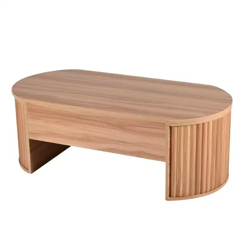 Table basse relevable de 47,2 po, table de salon ovale en bois avec rangement caché, table basse moderne pour salon, chambre à coucher ou bureau