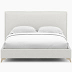Cadre de lit plateforme grand lit rembourré en boucle crème Lottie