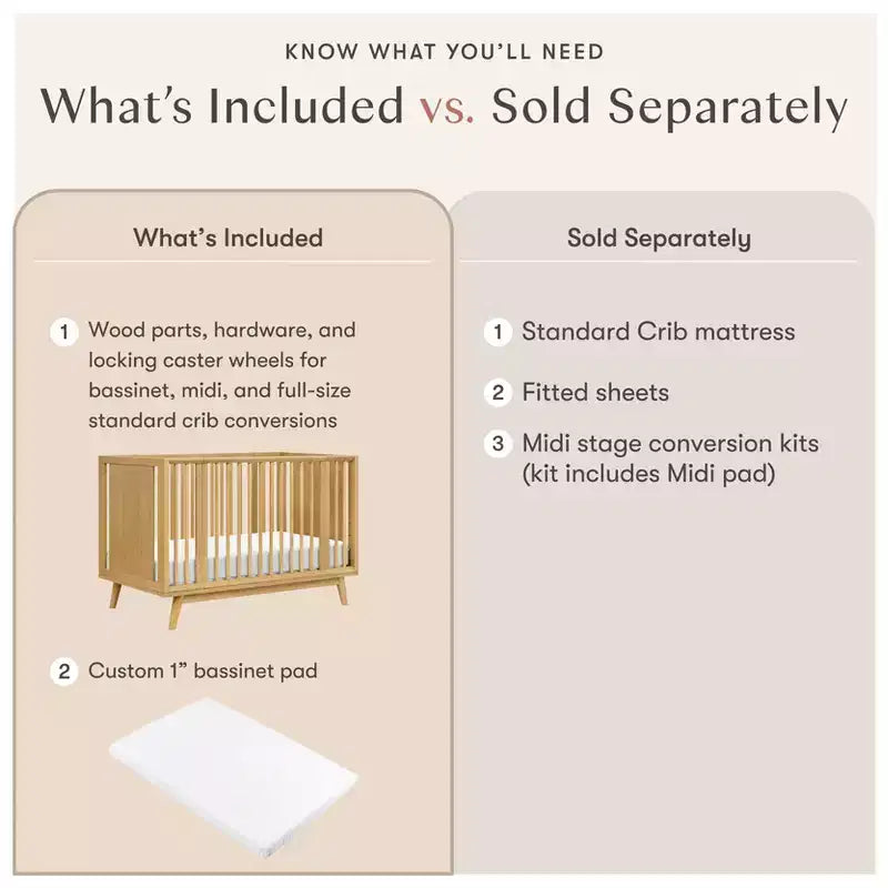 Lit de bébé convertible 8-en-1 Babyletto Palma avec berceau et kits pour lit de tout-petit
