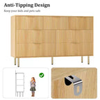 Commode cannelée à 7 tiroirs, Armoire de rangement moderne en bois, Meuble de chambre à coucher pour salon ou couloir