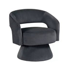 Fauteuil pivotant d'appoint de luxe moderne en velours GDFStudio Hudson