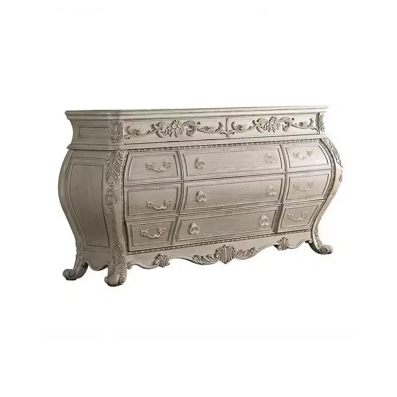 Commode finition blanc antique