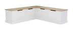 Banquette d'angle sans dossier - Naturel et blanc
