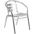 Ensemble de table carrée en aluminium Emma et Oliver 23,5 avec 4 chaises à lattes