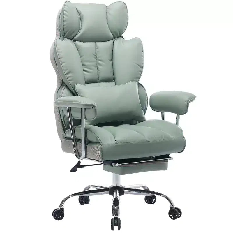 Efomao Chaise de Bureau Ergonomique 400 lbs, Grande Chaise d'Ordinateur en Cuir PU pour Personnes de Grande Taille, Fauteuil de Direction avec Repose-Pieds et Soutien Lombaire
