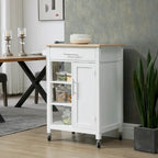 HOMCOM Desserte de cuisine compacte à roulettes, chariot de service roulant avec étagère de rangement et tiroir pour salle à manger