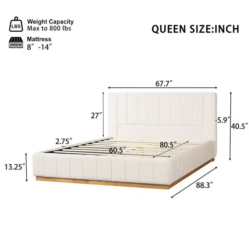 Lit en tissu moderne rayé Christopher Knight Home Buchanan avec tête de lit