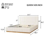 Lit en tissu moderne rayé Christopher Knight Home Buchanan avec tête de lit