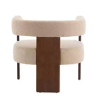 Fauteuil d'appoint rembourré en bois d'hévéa moderne Noah Christopher Knight Home