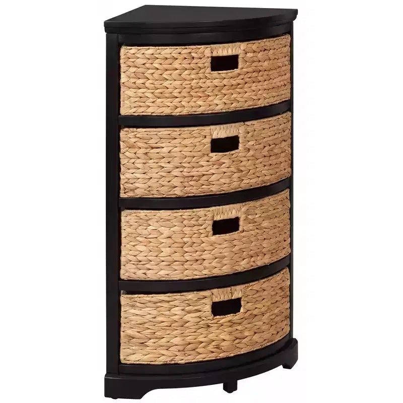 eHemco Hampton Meadows Table d'angle de rangement 4 niveaux avec 4 paniers en osier