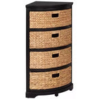 eHemco Hampton Meadows Table d'angle de rangement 4 niveaux avec 4 paniers en osier