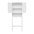 Armoire de salle de bain de style rustique à suspendre au-dessus des toilettes avec étagères et portes à fermeture magnétique