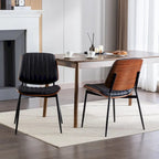Lot de 2 chaises en similicuir avec pieds en métal